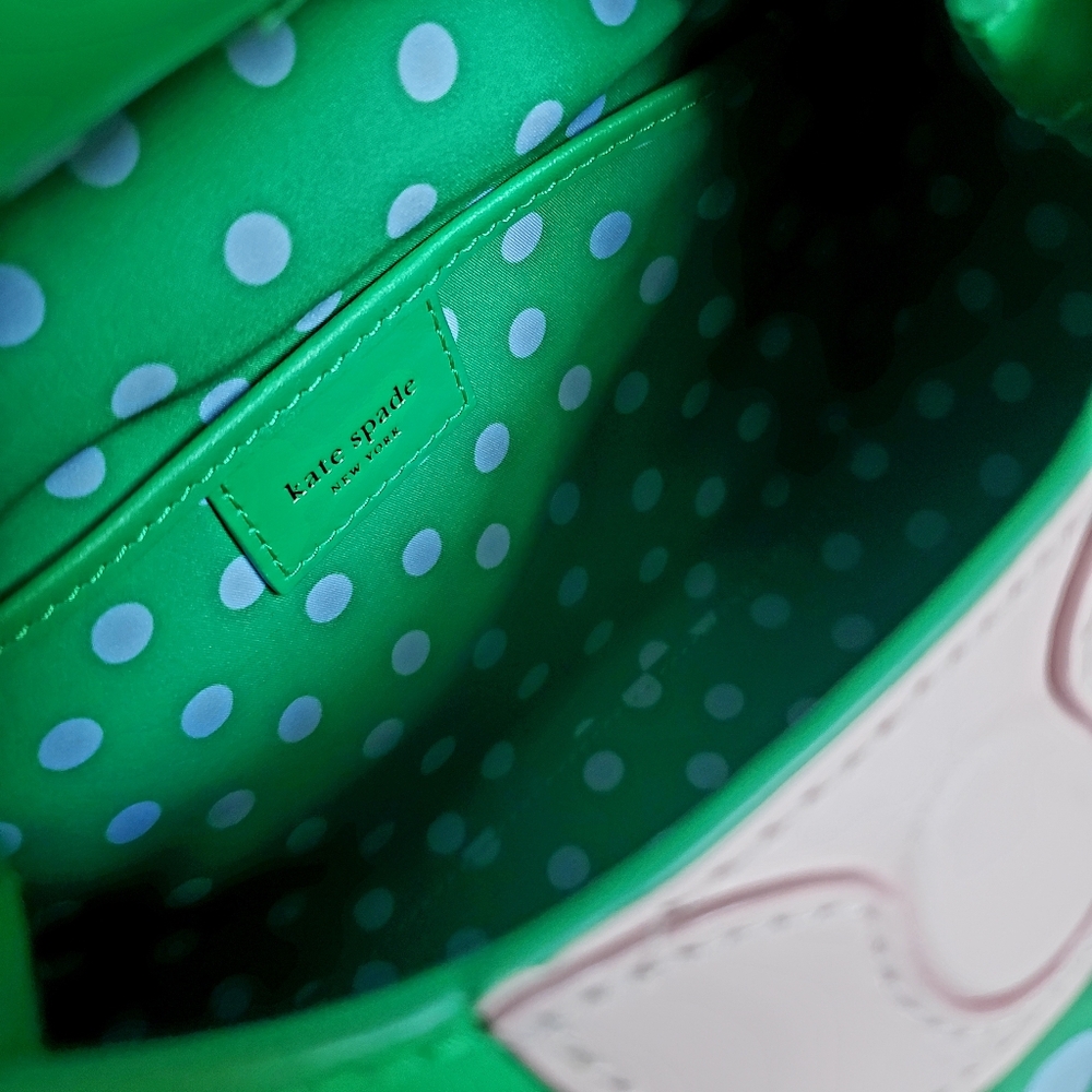 KATE SPADE | Lily Polka Dot Wicker 3D Frog Crossbody w/ Card Holder 2-pc Set - Picture 10 of 13